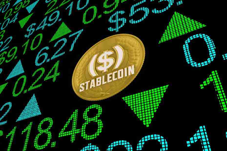 Stablecoin Stock Market Cryptocurrency Trading Prices Investment 3d Illustration