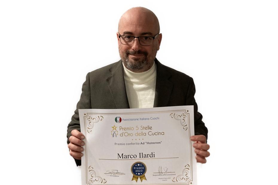 Marco Ilardi was awarded in Capua by the Italian cooks association with the prestigious five-star award of Italian cuisine